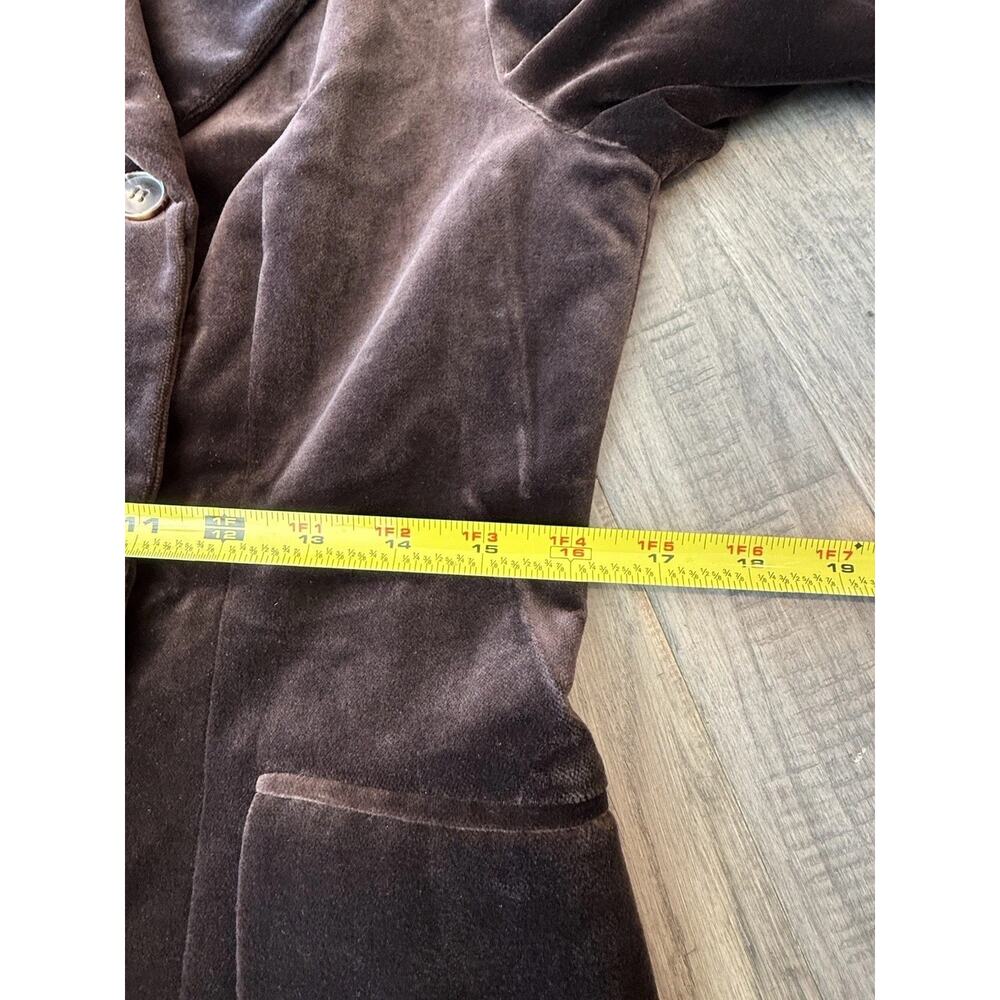 Vintage J Peterman Co. Brown Velvet Peacoat Womens Sz 8 Double Breasted USA Made - Picture 11 of 14